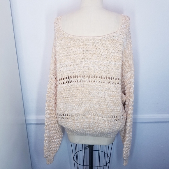 🌸‎ NEW Free People | Peach Knit VNeck Sweater , small - Picture 8 of 11